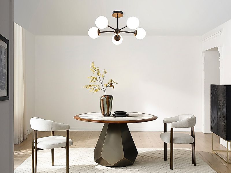 Deckenleuchte aus Metall - L.58.5 x H.21 cm - Schwarz und Weiß - SOFIA günstig online kaufen