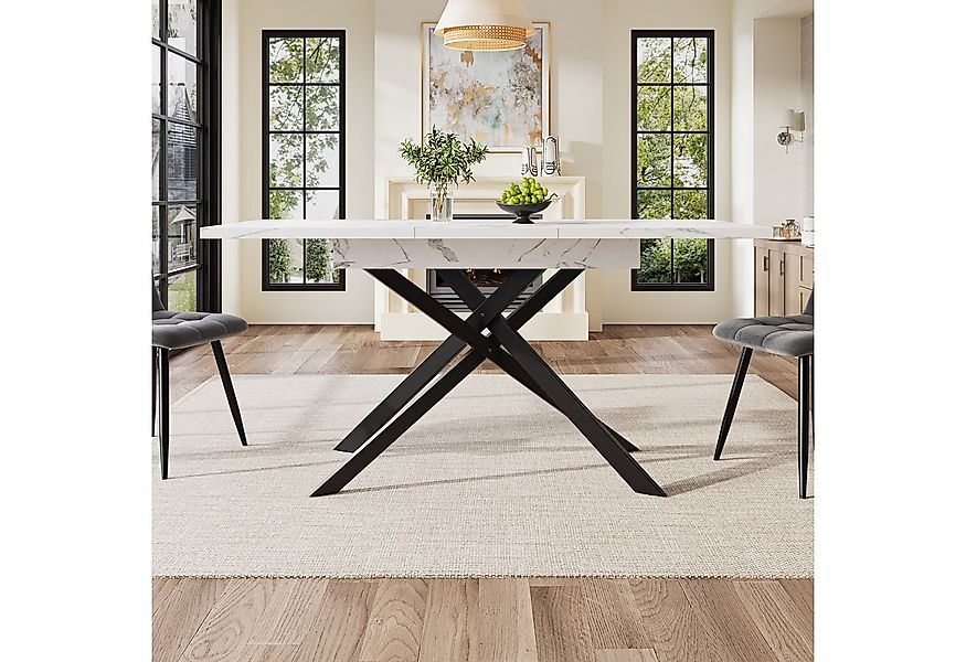 HAUSS SPOLE Esstisch Teleskoptisch Ausziehbarer Esstisch, gekreuzte Eisenbe günstig online kaufen