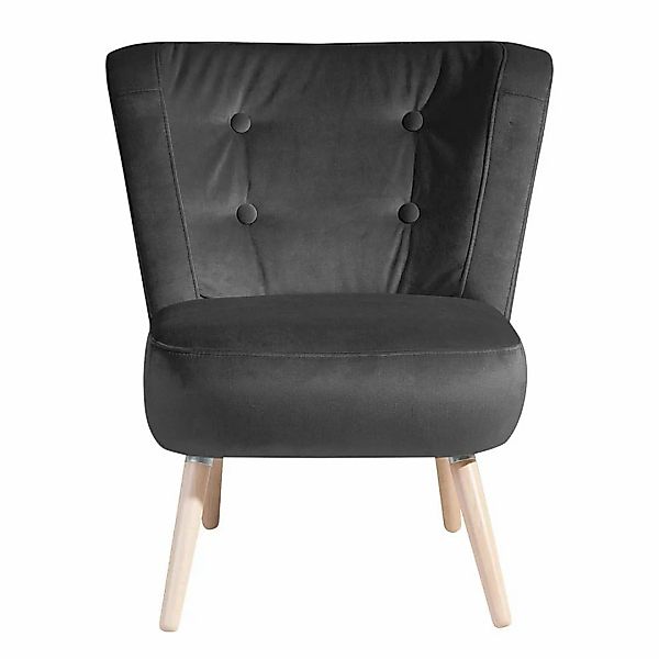 Kleiner Loungesessel Anthrazit im Retrostil Made in Germany günstig online kaufen