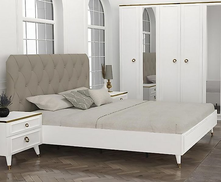 JVmoebel Bett Modernes Polsterbett Bett Betten Bettgestell Doppelbett 180x2 günstig online kaufen