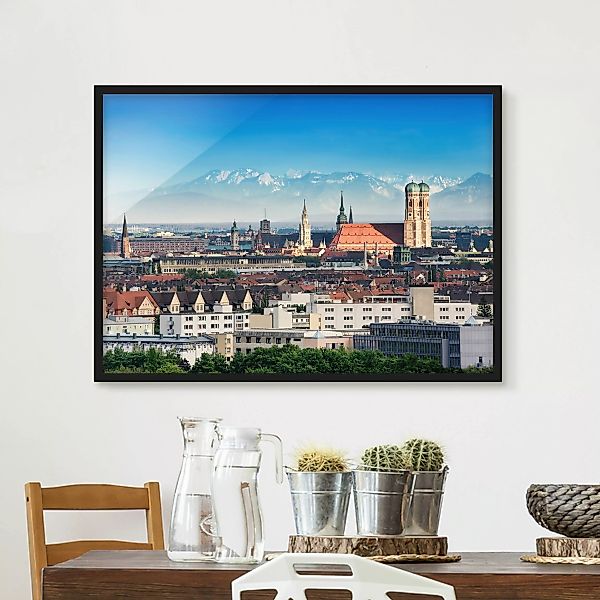 Bild mit Rahmen Architektur & Skyline - Querformat München günstig online kaufen
