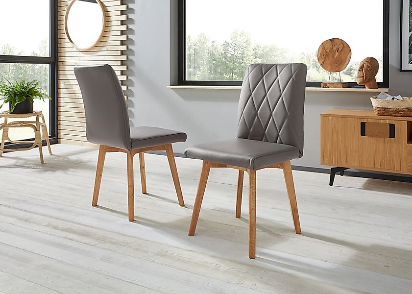 Home affaire Esszimmerstuhl "Brest" (Set) 2 Stk.Gestell aus Eiche Massivhol günstig online kaufen