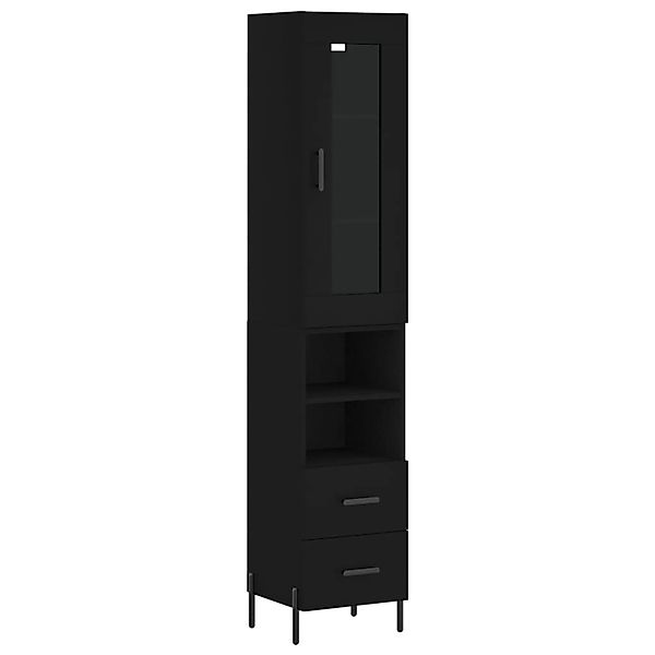 vidaXL Highboard Schwarz 34,5x34x180 cm Holzwerkstoff 3199306 günstig online kaufen