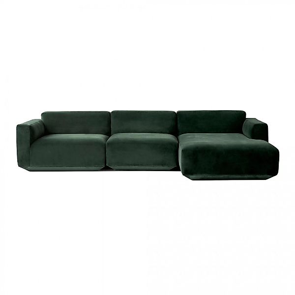 &Tradition - Develius 3-Sitzer Sofa Chaiselongue rechts - dunkelgrün/Stoff günstig online kaufen