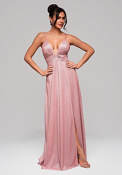 OMBRE Abendkleid Glitzerndes Abendkleid mit Spaghettiträgern günstig online kaufen