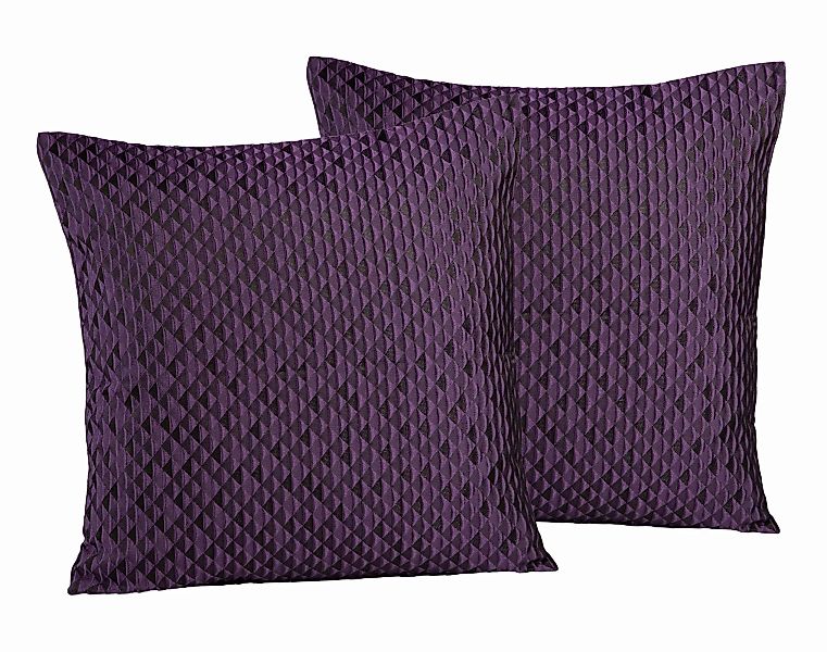 2er Pack Sprügel Kissenbezug Kissenhülle Julia mit 3D Effekt-violett-40x40 günstig online kaufen