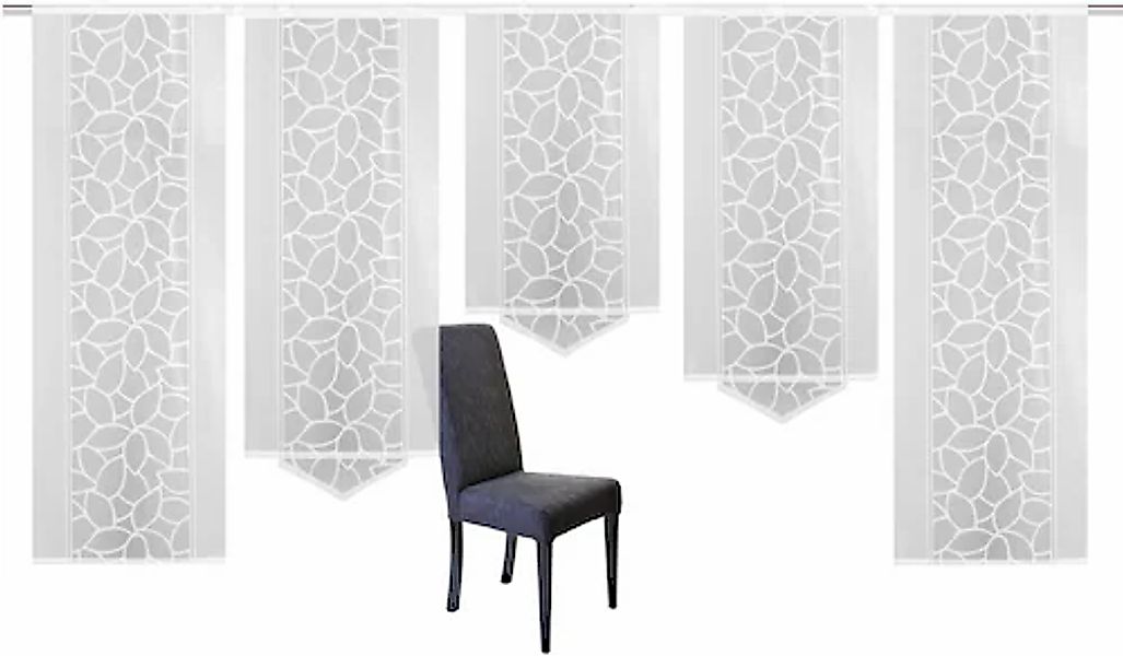 HOME WOHNIDEEN Schiebegardine »JENNA«, (5 St.), Schiebevorhang Jacquard Set günstig online kaufen