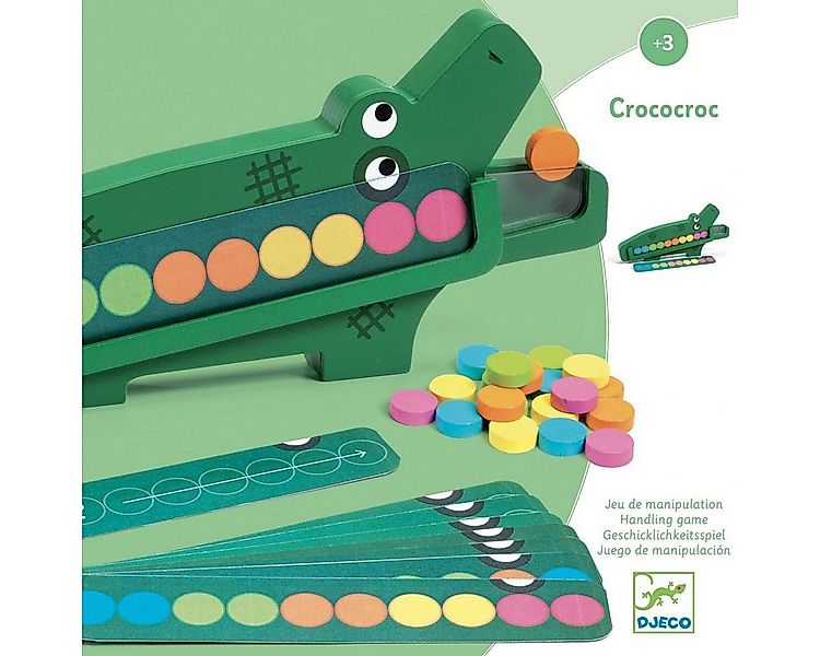 DJECO Lernspielzeug Lernspiel Crococroc Holzkrokodil Logikspiel Kinder ab 3 günstig online kaufen