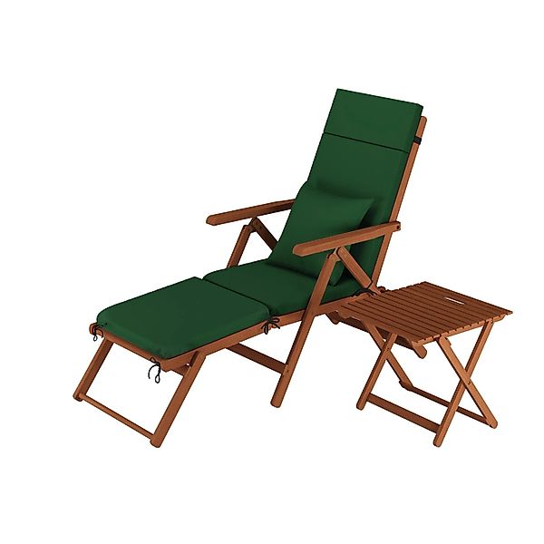 Erst-Holz Deckchair Balkonstuhl Klassische Balkonliege mit Tisch 10-200 Pol günstig online kaufen