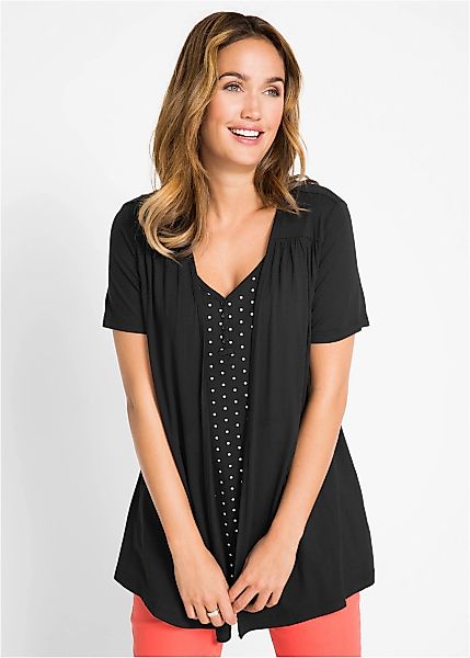 bonprix 2-in-1-Shirt "2 in 1 Shirt mit V-Ausschnitt, kurzarm", 2 in 1 Shirt günstig online kaufen
