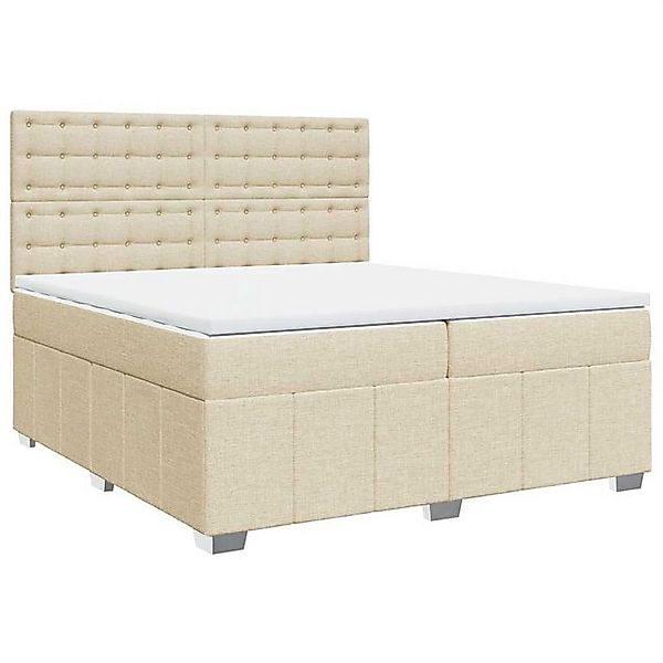 vidaXL Bett Boxspringbett mit Matratze Creme 200x200 cm Stoff günstig online kaufen