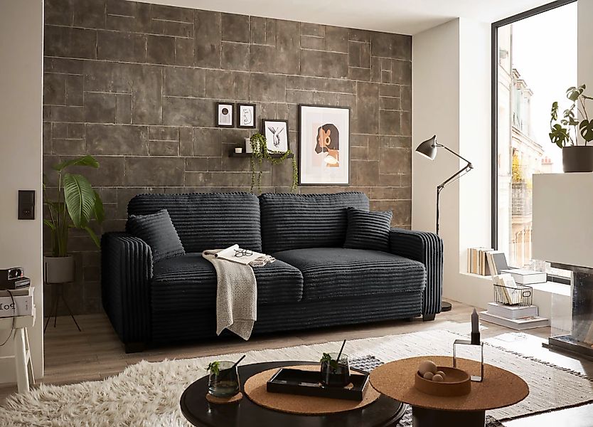 ED EXCITING DESIGN Schlafsofa "Carrara", mit Bettkasten & 2 Zierkissen günstig online kaufen