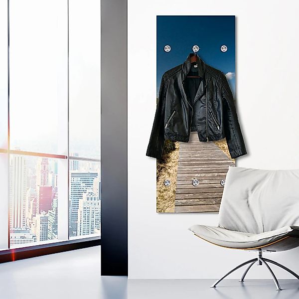 queence Garderobenleiste "Steg zwischen Dünen" mit 6 Haken, 50 x 120 cm günstig online kaufen