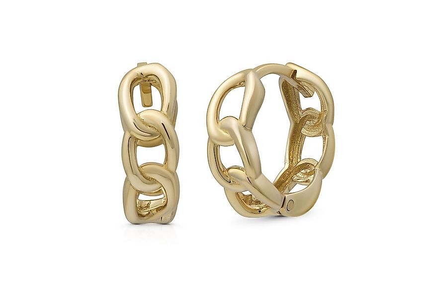 Suzan Gold Creolen-Set 375er Gold Huggies – Massive Curb-Creolen aus Echtgo günstig online kaufen