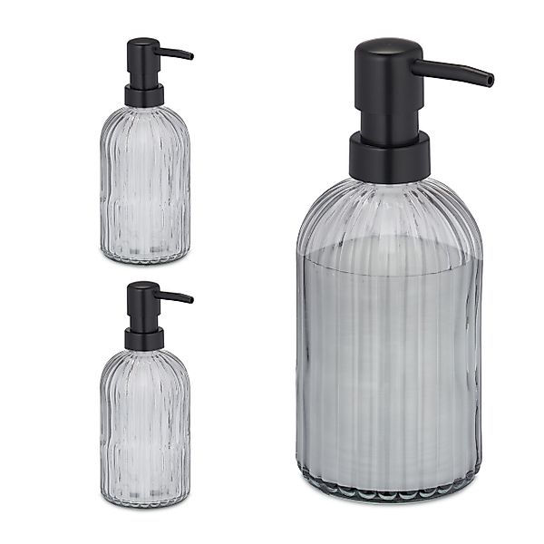 relaxdays Seifenspender Glas Seifenspender 3er Set günstig online kaufen