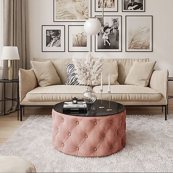 Lookway Couchtisch CHESTERFIELD 70 cm runder günstig online kaufen