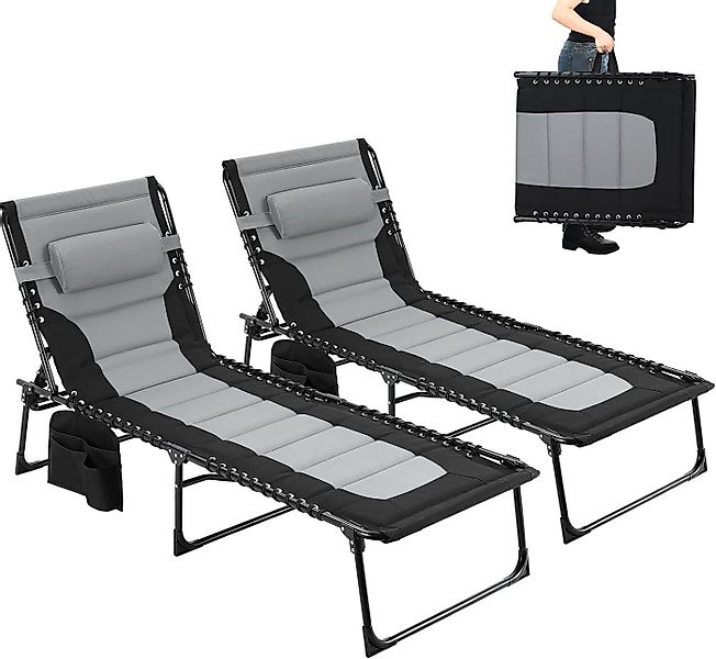 TLGREEN Gartenliege,XXL Sonnenliege klappbar,Gartenliege mit Kopfstütze, 19 günstig online kaufen