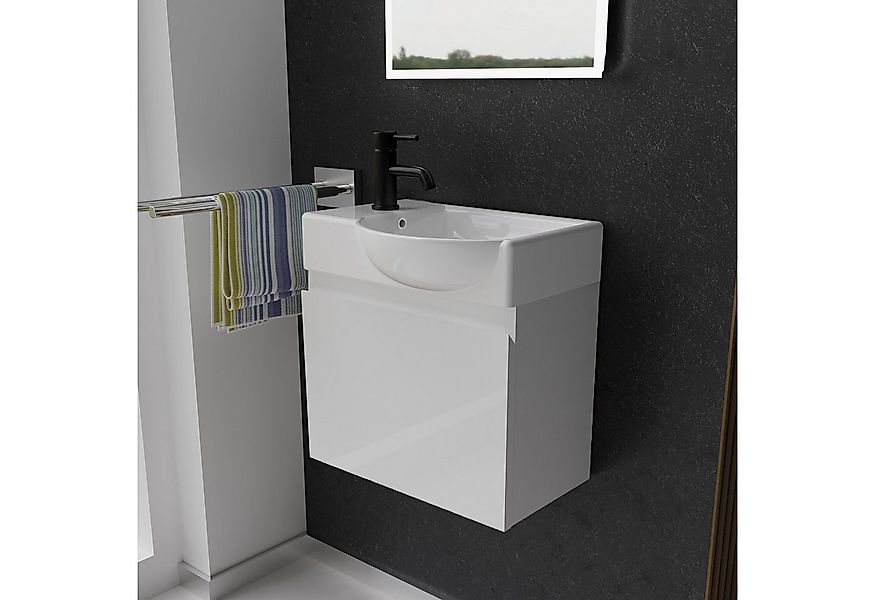 Alpenberger Badmöbel-Set - Gäste WC Waschbecken mit Unterschrank 45 cm Brei günstig online kaufen