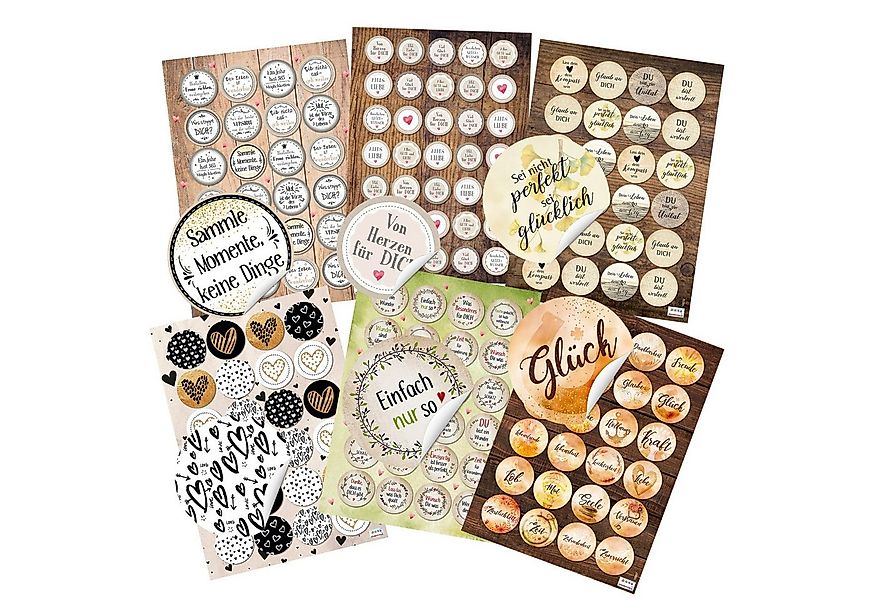 Logbuch-Verlag Dekofigur Großes Sticker Set mit 6 x 24 Aufklebern - Sprüche günstig online kaufen