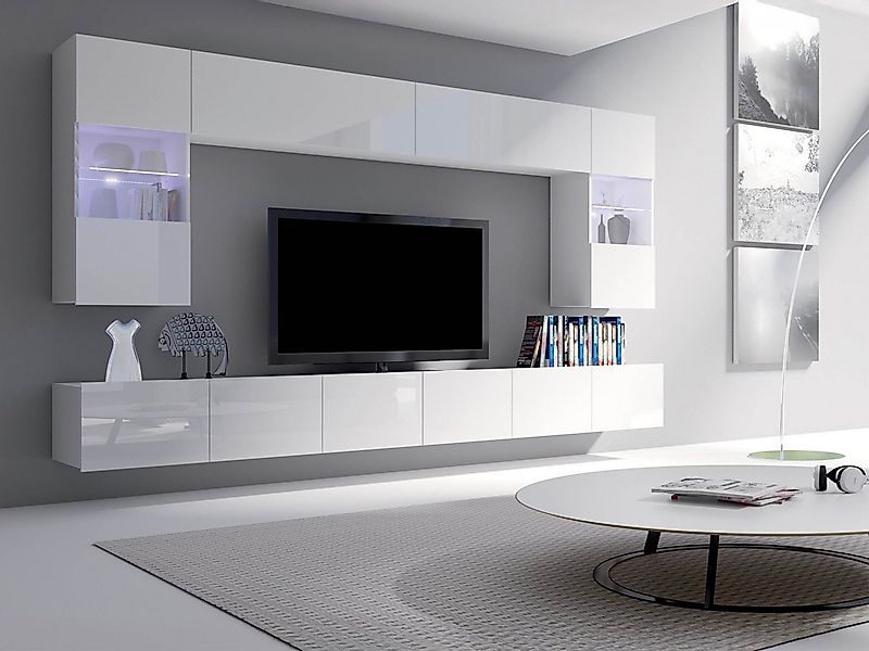 MIRJAN24 Wohnwand Calabrini I, (6er-Set, 2x TV-Lowboard, 2x Wandregal, 2x H günstig online kaufen