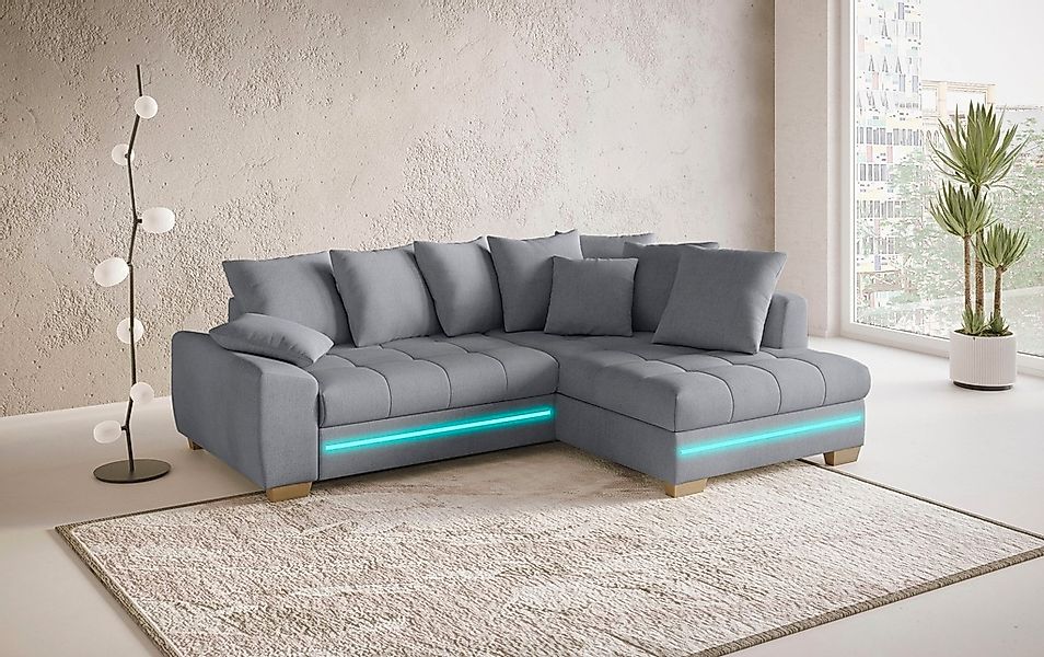 Mr. Couch Ecksofa »Nikita II, L-Form«, mit Kaltschaum, RGB-LED Beleuchtung, günstig online kaufen
