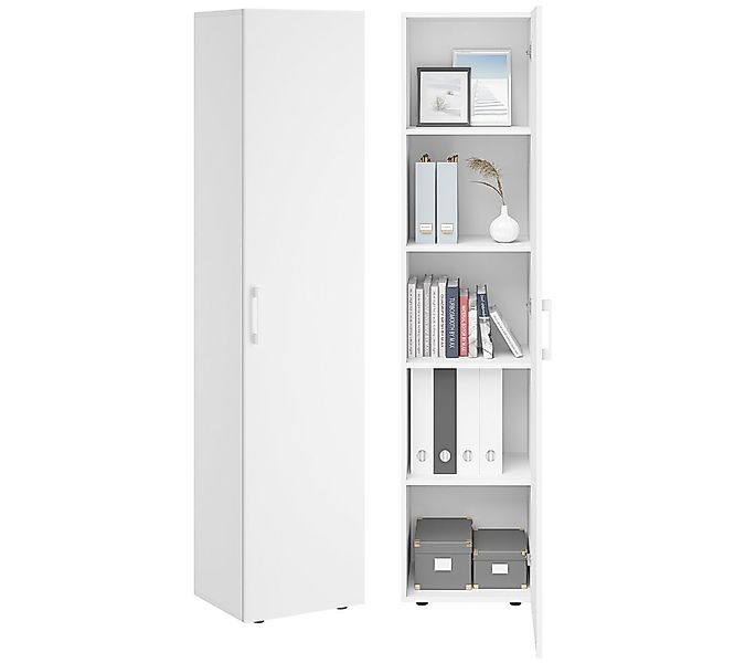 Bellamio Mehrzweckschrank Apol (Weiß) schmaler Aktenschrank mit 2 Türen & 5 günstig online kaufen
