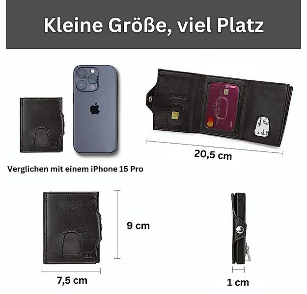 Fomax Mini Geldbörse Slim Wallet + RFID-Schutz - Geldbörse aus echtem Leder günstig online kaufen