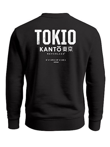 Neverless Sweatshirt Sweatshirt Herren Pullover mit Backprint Tokio Kantō J günstig online kaufen