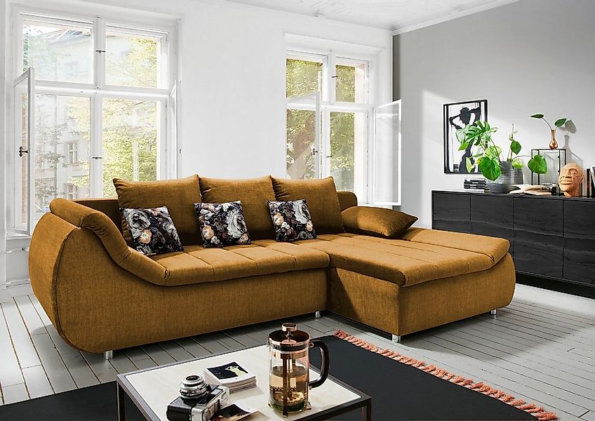 INOSIGN Ecksofa "Imola elegant und modern, aktuelle Steppung im Sitz, beque günstig online kaufen