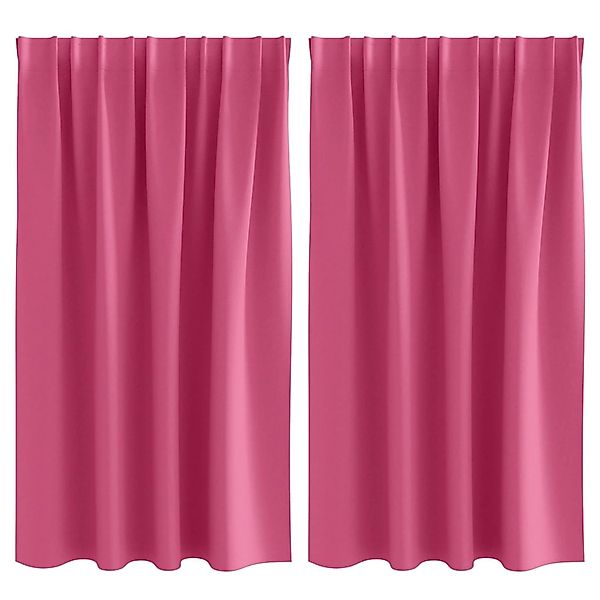 vidaXL Verdunkelungs-Vorhänge mit Ringen Helles Pink Polyester 4107513 günstig online kaufen