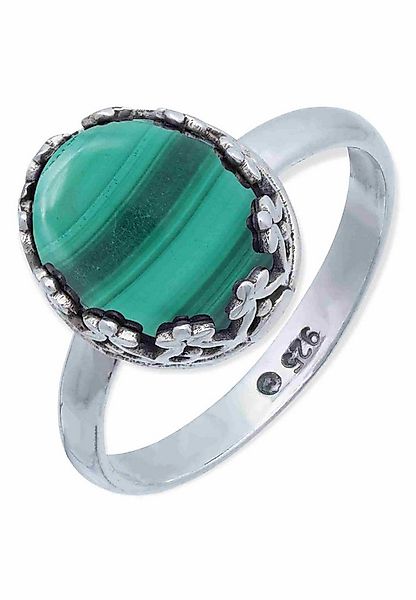 mantraroma Silberring NAPULO aus 925 Silber mit Malachit (Ring mit Schmuckb günstig online kaufen