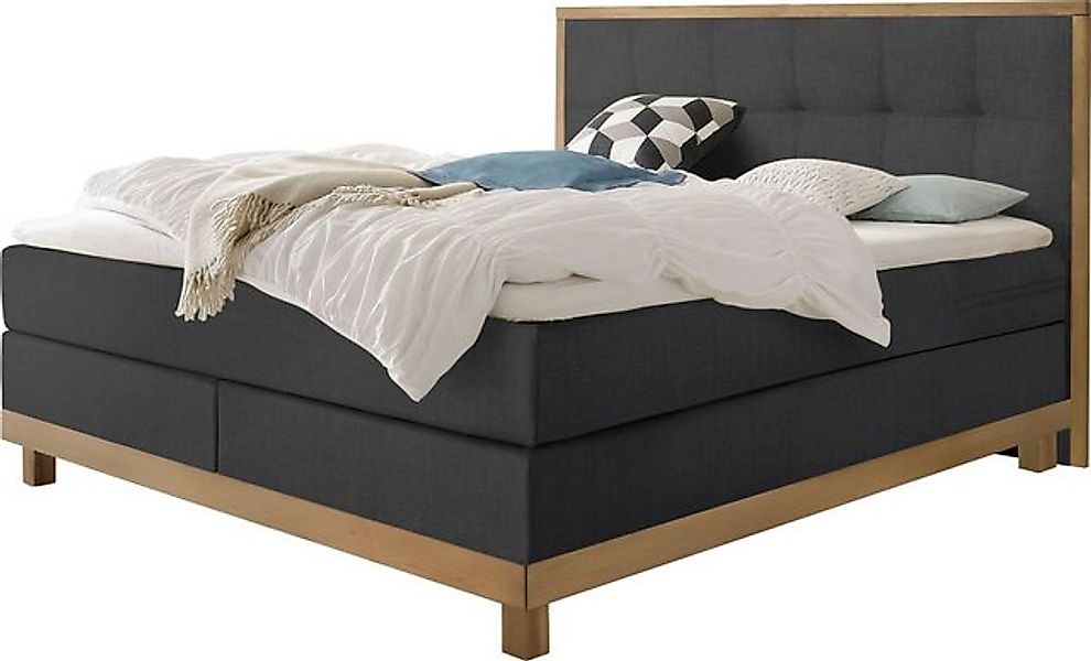 HASENA Boxspringbett Chalet, Boxspringbett, Kopfteil in massiver Eiche, Eic günstig online kaufen