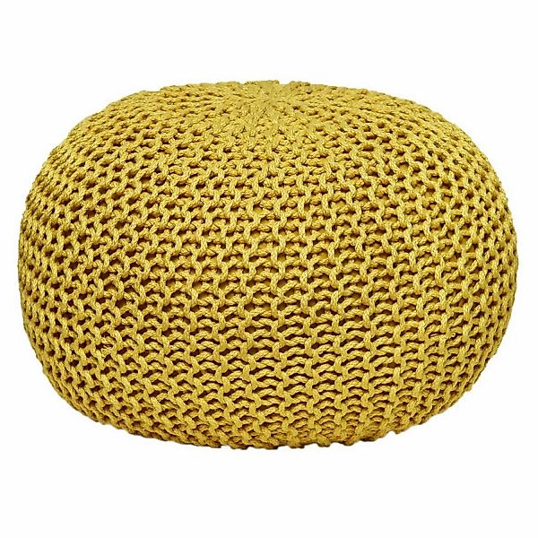 Casamia Premium Pouf Outdoor Sitzpouf Hocker 55x55x37cm Gelb günstig online kaufen