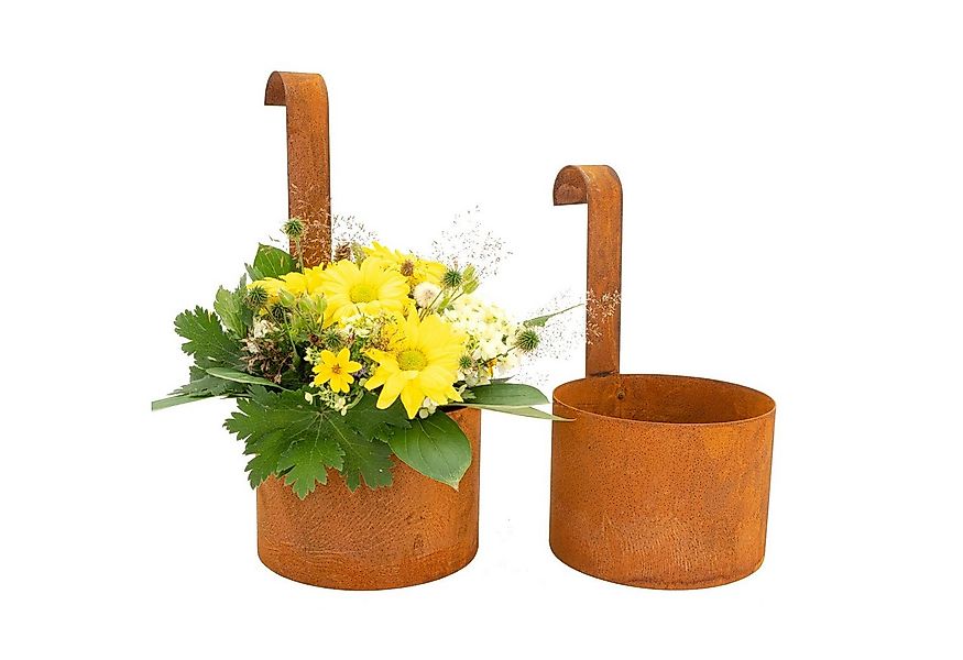 Rostikal Hängedekoration 2er Deko Set Rost Garten Pflanztopf zum Hängen (2 günstig online kaufen