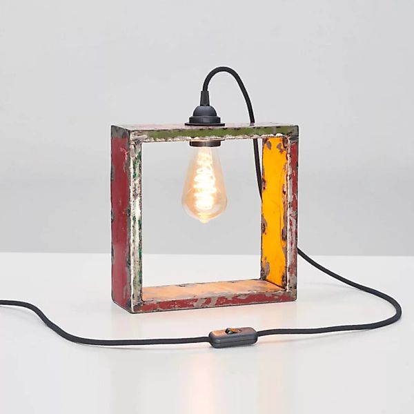 Quadratische Lampe Aus Metallfässern Aus Afrika günstig online kaufen