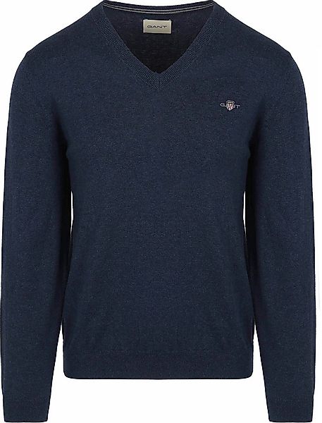 Gant Pullover V-Ausschnitt Jeans Blau - Größe M günstig online kaufen