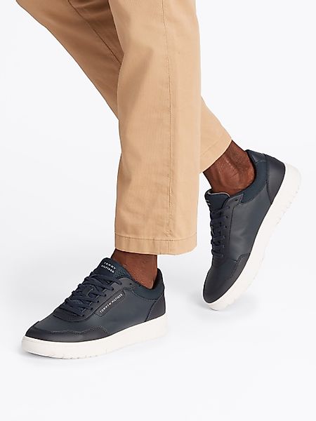 Tommy Hilfiger Sneaker "TH BASKET CORE LTH PINPERF", Freizeitschuh, Halbsch günstig online kaufen