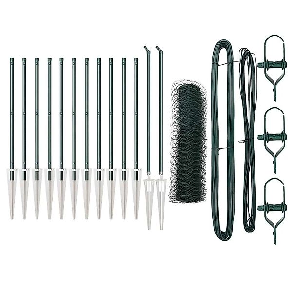 vidaXL Zaunpfosten Grün 25 x 0,6 m 50 mm Maschen Stahl und PVC 3353089 günstig online kaufen