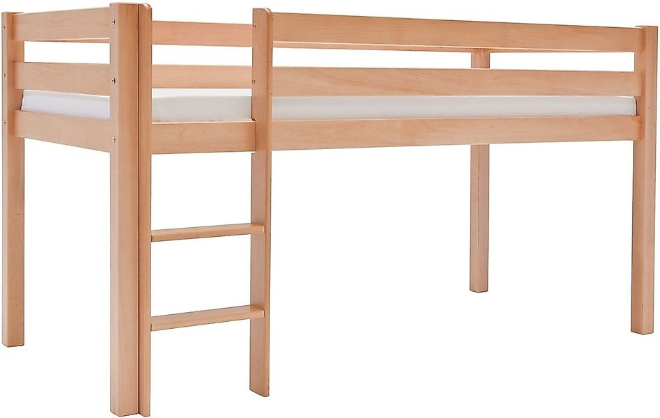 Relita Hochbett "Alex", LF 90x200 cm, mit Rolllattenrost und Leiter, Buche günstig online kaufen