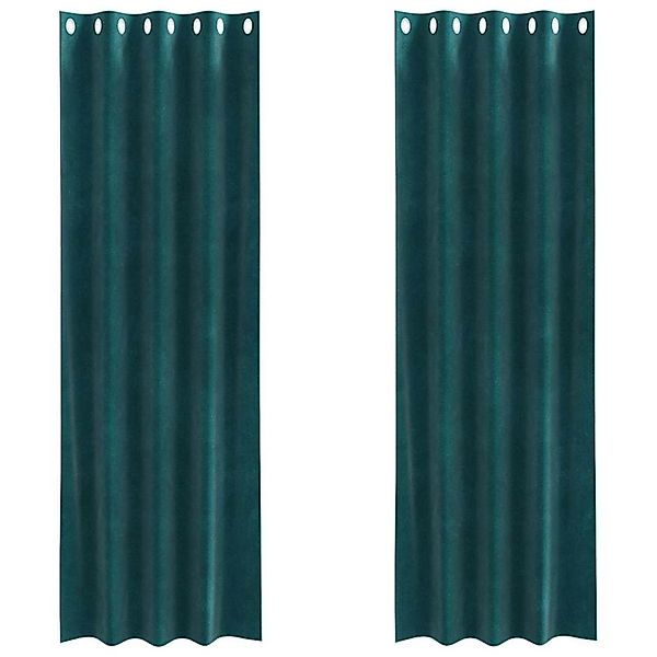 vidaXL Vorhänge 2 Stk Dunkelgrün 140 x 260 cm Samt 4107212 günstig online kaufen