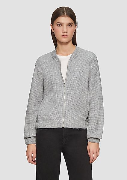 QS Sweatshirt Sweatblouson mit Piqué-Struktur und günstig online kaufen