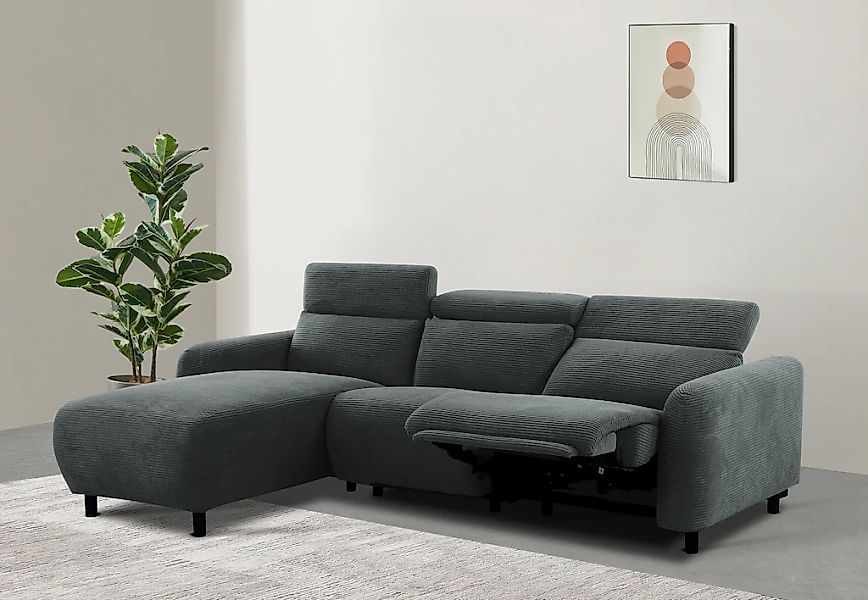 Home affaire Ecksofa "SKAANE in Cord, L-Form, 274 cm, manuelle u. elektrisc günstig online kaufen