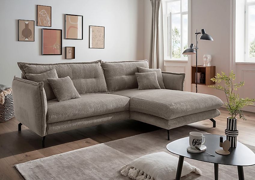 Home affaire Ecksofa "LAVA Breite 255 cm, modern und elegant, aktuelle Kiss günstig online kaufen