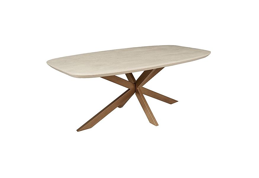 BENEDO MÖBEL Esstisch MADLEN - aus Mangoholz, Sandfarben & Bronze-finish Ge günstig online kaufen