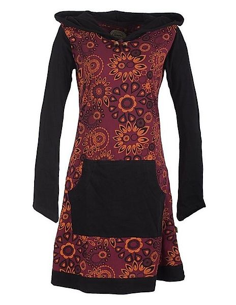 Vishes Jerseykleid Kapuzenkleid mit Blumen bedruckt und Kängurutasche Ethno günstig online kaufen