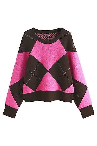 Next Rundhalspullover Gemusterter Strickpullover mit Rundhalsausschnitt (1- günstig online kaufen