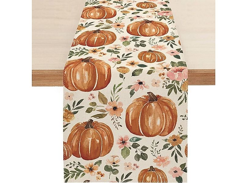 CLTYQ Tischläufer Kürbisse Eukalyptus Herbst Tischläufer, Saisonnal Küche T günstig online kaufen