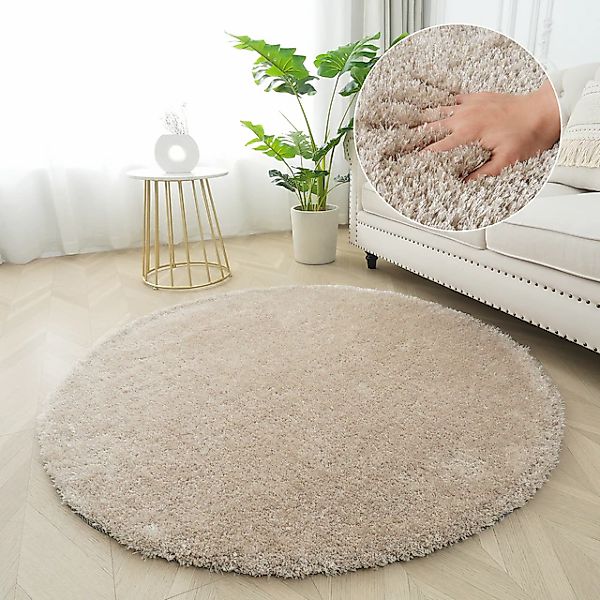 Bruno Banani Hochflor-Teppich "Dana Teppich, Kundenliebling" rund 30 mm Höh günstig online kaufen
