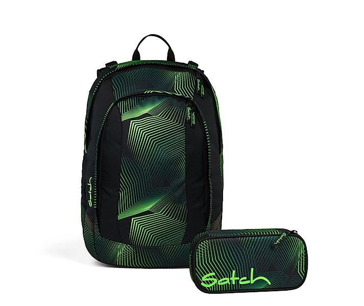 Satch Schulranzen Schulrucksack-Set AIR Seismic Green günstig online kaufen