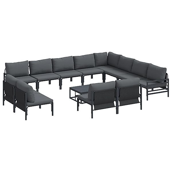 vidaXL Garten-Sofa-Set 13-Tlg Anthrazit Stahl 3379031 günstig online kaufen